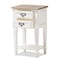 Baxton Studio Dauphine Oak and White Wash Distressed Finish Wood Nightstand 137-7577 - alternate 2